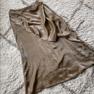 NWOT sarah pacini wrap skirt in metallic gold